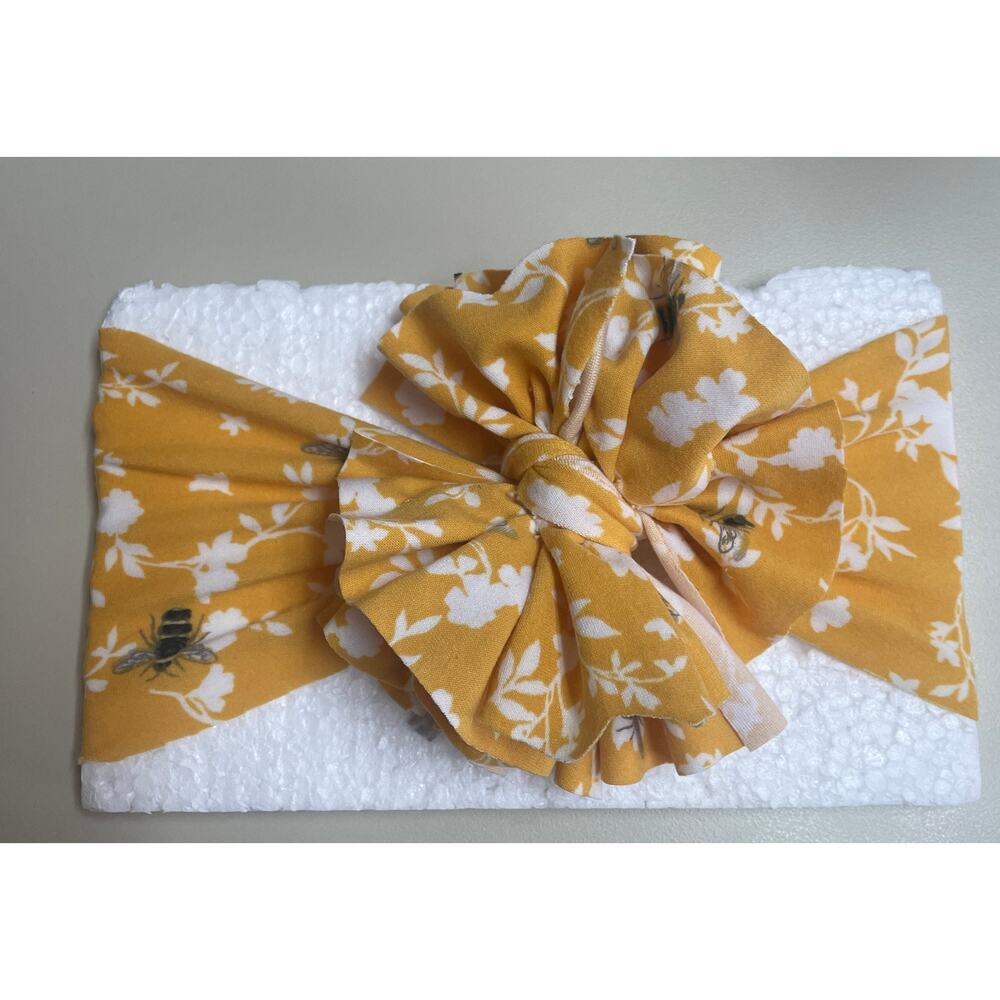 Bee-you-tiful Small Messy Bow Stretchy Infant 16” Headband